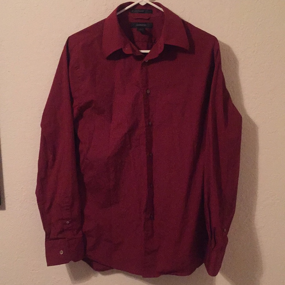 Maroon Express Stretch Dress shirt